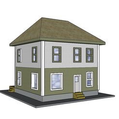 Banks Farm House Scenic.JPG 3D-Datei PREMIUM N Scale Prairie Farm House・Modell für 3D-Drucker zum Herunterladen