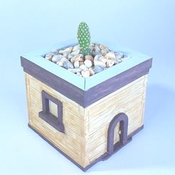 t1.jpg STL file flowerpot planter little house・3D printable model to download