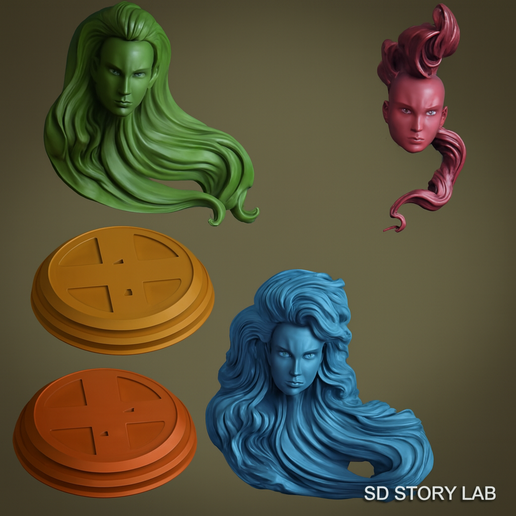 Electric Guardian & Wind Enchantress – Savage Duo 3D Print Model | Fan Art Figurine STL - 3D model önizlemesi