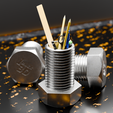 bs-1.png 🟠 Big Screw Hex Head Bolt Thread Pencil Holder