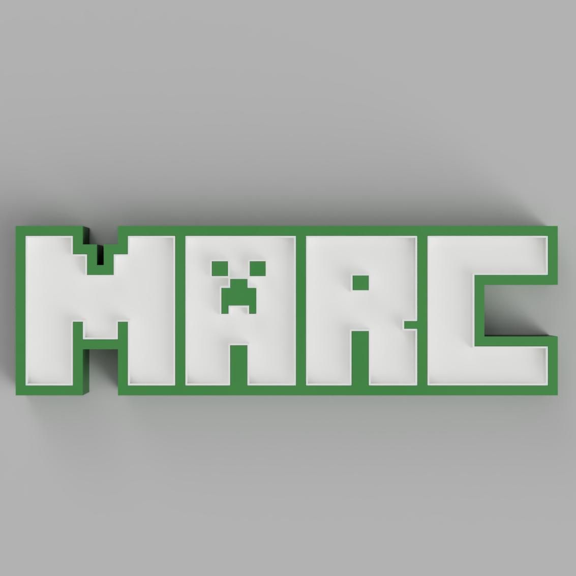 3d file nameled marc led lamp with name minecraft font 3d printable design to download cults