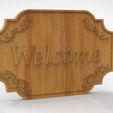 untitled.1.jpg Welcome Sign,wall decor welcome, 3D STL Model, CNC Router Engraver, Artcam, Aspire, CNC files, Wood, Art, Wall Decor, Cnc.