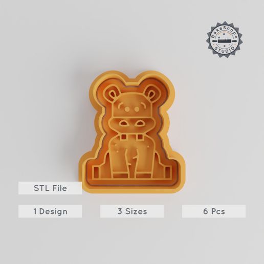 Hippopotamus Cookie Cutter & Stamp Set, 3 Sizes, Wildlife Animal, River Horse, Perfect for Fondant & Baking