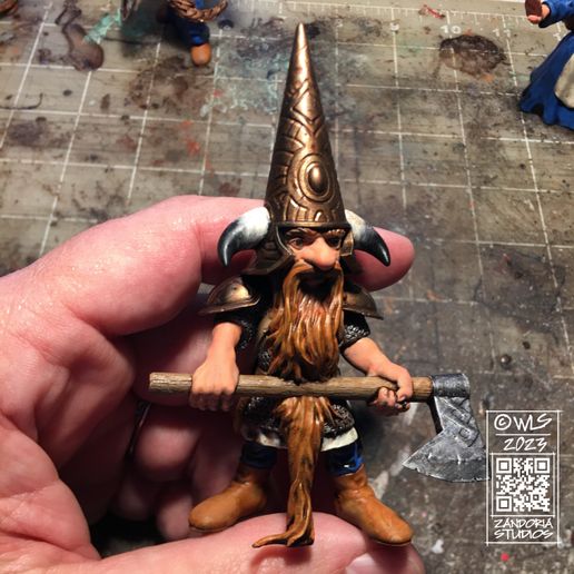Photo-Jan-23-2023,-3-57-24-PM.jpg Gnome with Axe, Fantasy Tabletop RPG Miniature or Garden Gnome Statue