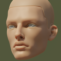 3_head.png STL file Mars doll Joshua head 3D model 3D print model・3D printable design to download