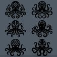 Cute-Octopus-Designs-Pack0001.jpg Милый осьминог - 12 декоративных рельефных моделей для лазерной 3D-печати с ЧПУ