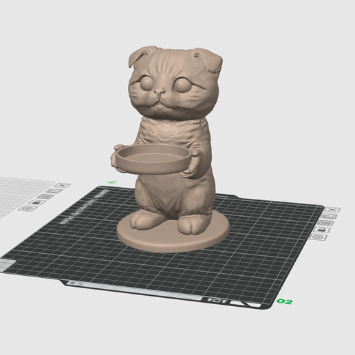 Cute Kitten Key Holder STL – Adorable Cat Tray Figurine 3D Print File, Entryway Organizer Dish Holder, Decorative Catchall Statue