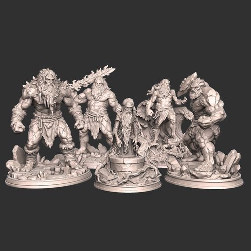 Norse Giants Pack Vol 1 STL 3MF - 5 Realistic Viking Miniatures Bundle 3D Print