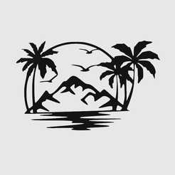 paysage-tropical.png Fichier STL Paysage tropical・Design pour imprimante 3D à télécharger