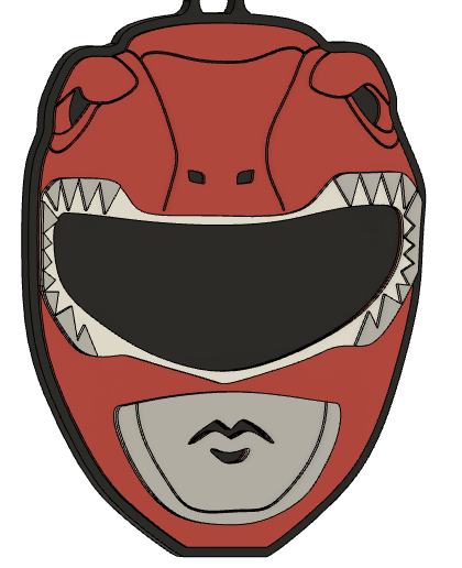 🗝️ Red Power Ranger Keychain・ 3D File for 3D printing・Cults