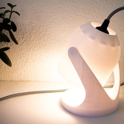 3d printable lamp back iso.jpg Download free file Minimalistic Designer Lamp • Template to 3D print, DeskGrown
