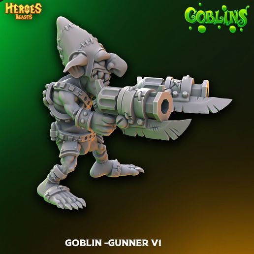 Goblin Gunner v1 — 32mm Pre-Supported Fantasy STL