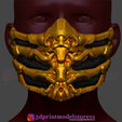 Scorpion_Mask_001.png Scorpion Mask from Mortal Kombat Cosplay 3D Print Model