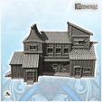 4.jpg Large wooden bakery with annex and large sign (4) - Medieval Gothic Feudal Old Archaic Saga 28mm 15mm RPG