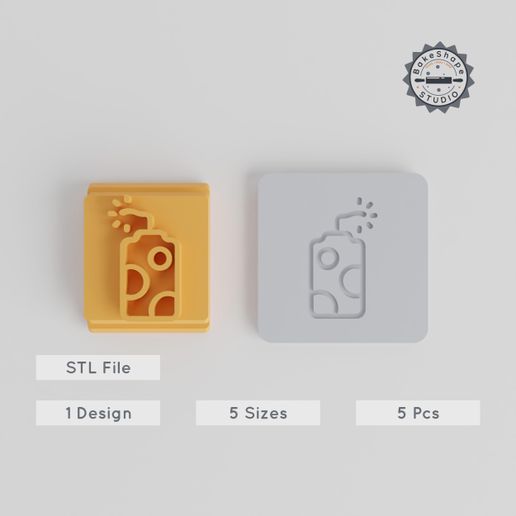 product_4649-01_main.jpg Firecracker Stamp Tile Set, 5 Sizes, Party Popper & Confetti Designs, Perfect for Clay, Cookies & Fondant