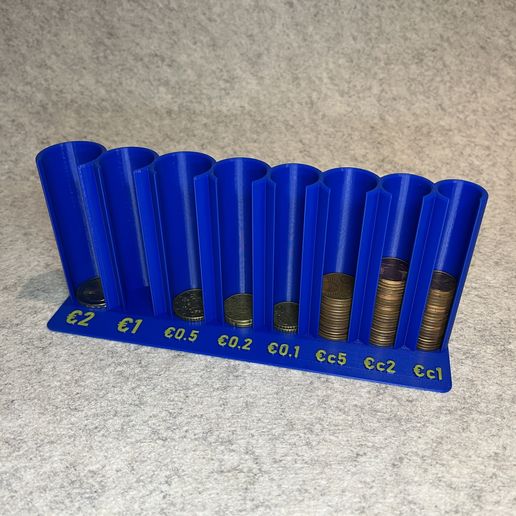 Euro coin sorter storage