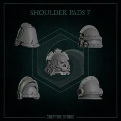 shoulderpadspack7.jpg 3D file Shoulder pads 7・Design to download and 3D print, GreyTideStudio