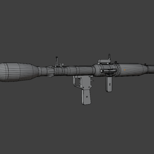 🚀 RPG-7 Low-poly rocket launcher game ready asset・ STL File for