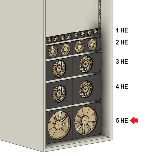 💻 Server rack 5 U fan mount (5 U fan unit 19