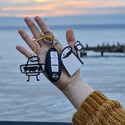 Flork Keychain with Beer in hand 3D model