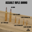 assault-riffle-cults.png Set of Assault Rifle - 50 BMG - 5.56 x 45 NATO - 7.62 x 39 AK47