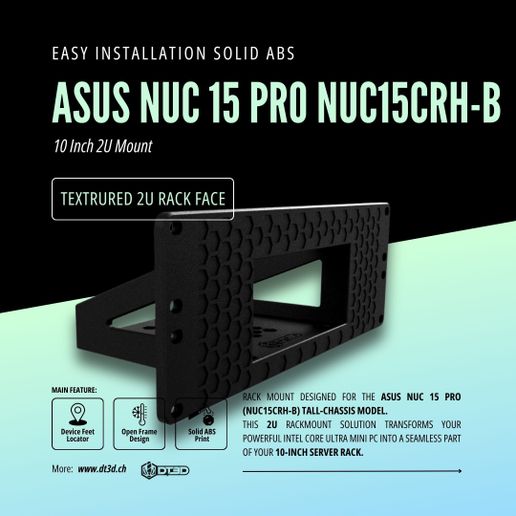 10-Inch Rack Mount for ASUS NUC 15 Pro NUC15CRH-B - tall-chassis model ...