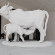 indian-cow-low-poly-1.png Indian cow low poly Statue STL