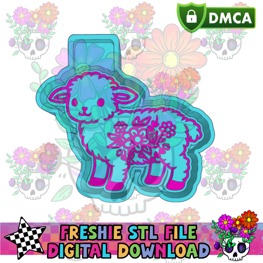 Floral Lamb STL Freshie Housing
