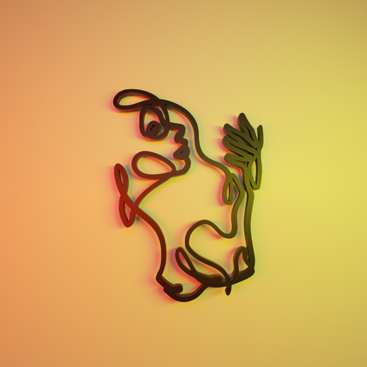 human and animal picture 3D model