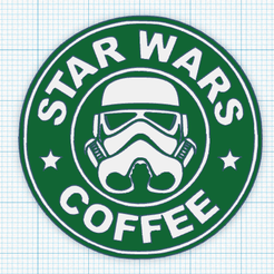 Posa-vasos-Star-Wars.png STL file Star wars Starbucks Coaster・3D printing design to download