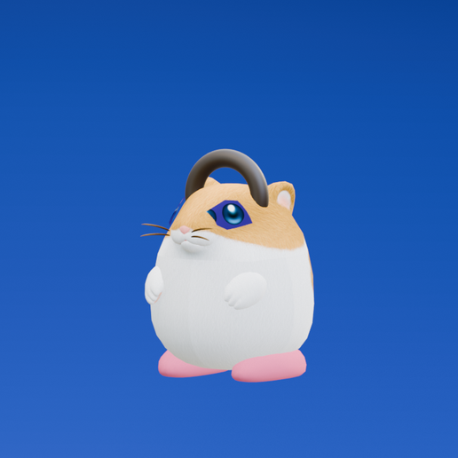 Rick Hamster Keychain - Kirby Companion Collectible - Ready to Print