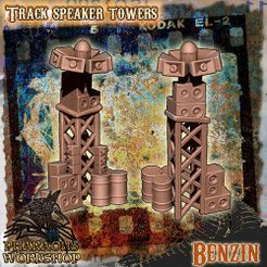 track-speaker-towers.jpg 3D-Datei Racing-Lautsprechertürme・3D-druckbares Modell zum Herunterladen