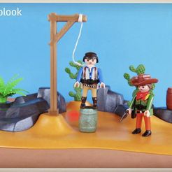 IMG_8276.jpg Miniature gallows Pirates West compatible with playmobil bases