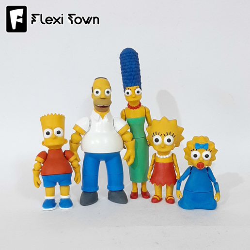 Flexi Simpsons Family – Classic Collection – Full 5-Model Collection | Articulated Fidget Figures | Flexi Toys | 3MF Included