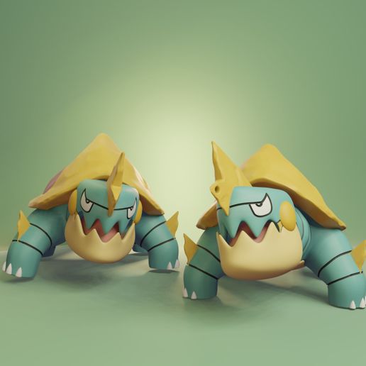 drednaw-render.jpg Archivo STL Pokemon - Chewtle y Drednaw con 2 poses・Design para impresora 3D para descargar, Fontoura3D