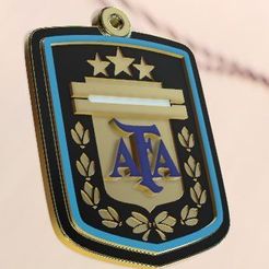 AFA1.jpg STL-Datei Schlüsselanhänger AFA Argentina Shield 3 Sterne・Modell zum Herunterladen und 3D-Drucken