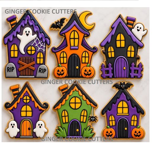 SET HOLLOWEEN HOUSES COOKIE CUETTERS