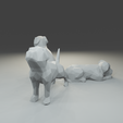 2.png Low polygon Boxer dog 3D print model  in three poses