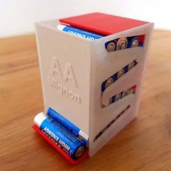20190428_134103.jpg Archivo STL gratis Dispensador de pilas para AA Mignon (Batteriespender)・Modelo para descargar y imprimir en 3D