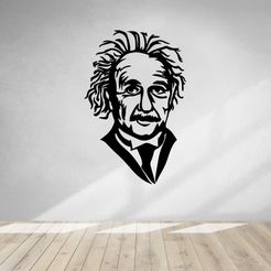 einstein.jpg STL file ALBERT EINSTEIN WALL SCULPTURE - 2D ART・3D printable model to download