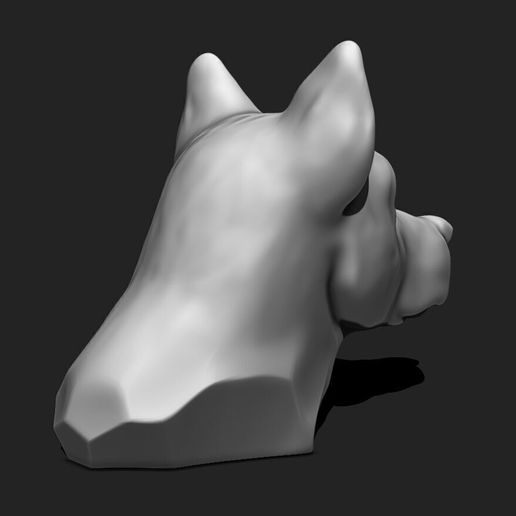 6.jpeg Tête de chien STL - Prêt pour l'impression 3D Modèle d'impression 3D