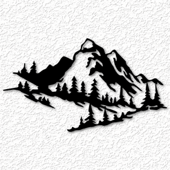 project_20230531_1253599-01.png STL file mountain scenery wall art mountain scene wall decor 2d art・3D printing design to download