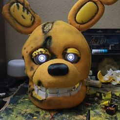 🐇 THE YELLOW RABBIT FNAF MOVIE WEARABLE HEAD with eye and jaw mechanism ...