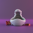render_3.png Файл STL Скульптура динозавра Настольный органайзер для ключей в прихожей・Дизайн 3D принтера для загрузки