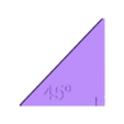 Triangle 45 Labeled w Rt Angle.stl Unité Cercle Triangles et plateau