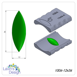 1006-12x36.png Fichier STL ROULEAU DE PERLES D'ARGILE POLYMÈRE / FORME TORPEDO / LED1006-12X36・Modèle à télécharger et à imprimer en 3D