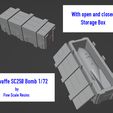 With open and closed Storage Box Luftwaffe SC258 Bomb 1/72 by Fine Scale Resins SC250 Бомба Люфтваффе