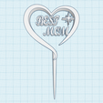 cake-topper-best-mom-heart.png Cake topper, anniversary decoration - Best Mom text in heart shape and star