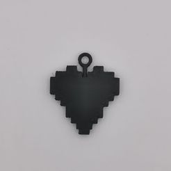 Pixel-Heartr.jpeg Файл STL Брелок Пиксельное сердце・Шаблон для 3D-печати для загрузки