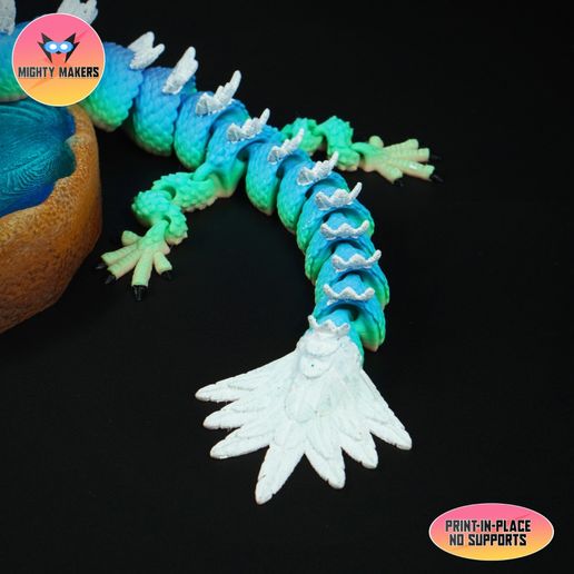 🌬️ PRINT IN PLACE FLEXI WIND DRAGON ARTICULATED・ STL File for 3D ...
